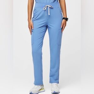 Figs Yola Ceil Blue Medium Petite High Waisted Skinny Scrub Pants Women’s
